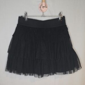 United Colors Of Benetton Black Tiered Mini Skirt